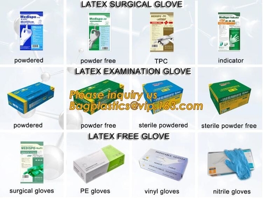 Guantes disponibles del examen médico del látex/del vinilo, bagease quirúrgico pac del uso médico de los guantes 8.0g del látex libre estéril del polvo