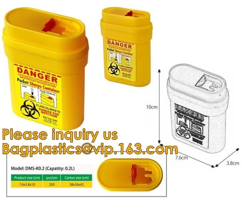 Envase agudo de la disposición para la tienda y disponer de la basura médica, envase seguro 1L del sostenido médico plástico barato disponible