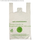 el bolso abonable de la camiseta, la bolsa de plástico abonable biodegradable del 100%, EN13432 certificó el plast biodegradable del bolso abonable