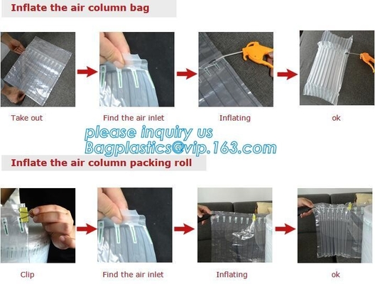 los bolsos de la almohada del amortiguador de aire, aire inflable llenaron el bolso de la almohada, bolso recycable a prueba de choques de la botella de cristal de la almohada del aire, bagplastics