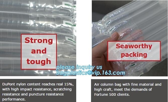 los bolsos de la almohada del amortiguador de aire, aire inflable llenaron el bolso de la almohada, bolso recycable a prueba de choques de la botella de cristal de la almohada del aire, bagplastics