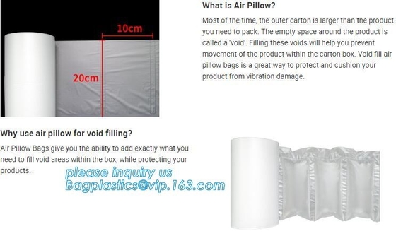 los bolsos de la almohada del amortiguador de aire, aire inflable llenaron el bolso de la almohada, bolso recycable a prueba de choques de la botella de cristal de la almohada del aire, bagplastics