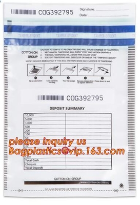 Bolso evidente de la seguridad del pisón del banco/bolsos plásticos seguros de la seguridad de Bag Wholesaler /Clear del mensajero, bolsos del poliéster del bolso del efectivo del banco