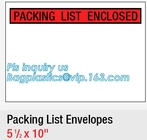 Sobre piezosensible de la lista de embalaje de la cerradura de la cremallera del bolso de la cinta adhesiva del sobre de la lista de embalaje de Fedex, poste Fedex Expr plástico