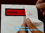 Sobres autos-adhesivo del PE para la lista de embalaje de los documentos/los anuncios publicitarios polivinílicos/los bolsos de envío plásticos, sobre del paquete del correo, bagease pac