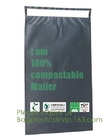 Mensajero biodegradable durable impermeable respetuoso del medio ambiente Bags del gris/blanco del PLA, mensajero abonable y biodegradable Env del 100%