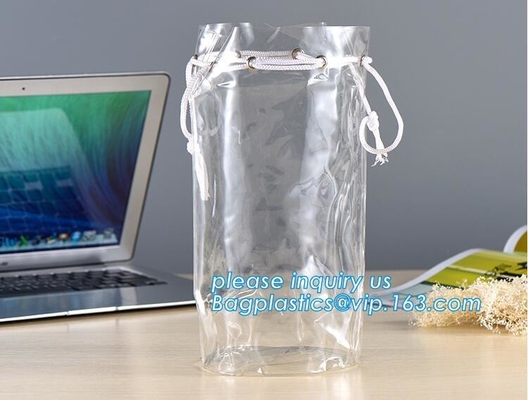 La BOLSA DE ASAS DE ENCARGO amistosa del PVC ECO de Eco, BOLSO de la MANIJA del VINO, BOLSO PRÁCTICO, BOLSA del VINO, PAQUETE del VINO, PROTECCIÓN del VINO, BOTELLA P