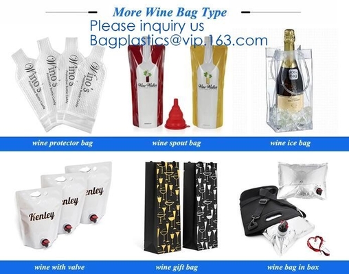 Bolso reutilizable del protector de la botella de la prueba del escape para el viaje, vagos de empaquetado del vino del Pvc del viajero de vino de la botella del protector plástico de la burbuja