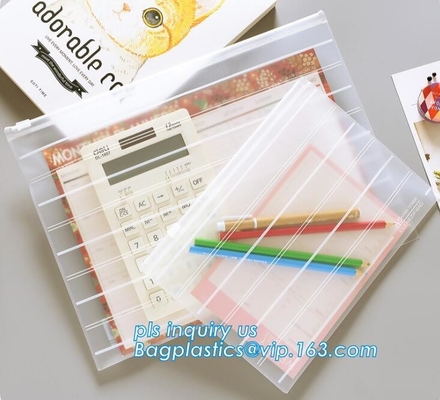 La carpeta coloreada moda del claro de Mesh Office Stationery A4 con la cremallera, promocional modifica el documento de la cremallera para requisitos particulares del pvc del logotipo A4 A5