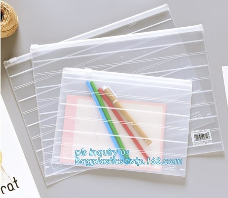 Plástico plegable helado de la cremallera del resbalador de la aduana de la capacidad grande de las vagabundas del almacenamiento del paño de EVA, vagos plásticos de los bolsos de la cremallera del resbalador