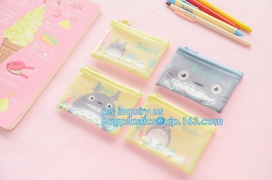 100% bolso multiusos de la caja de los efectos de escritorio del bolso del lápiz de la cremallera de la lona del algodón 12oz, lápiz suave po de la cremallera del bolso de los efectos de escritorio de la lona