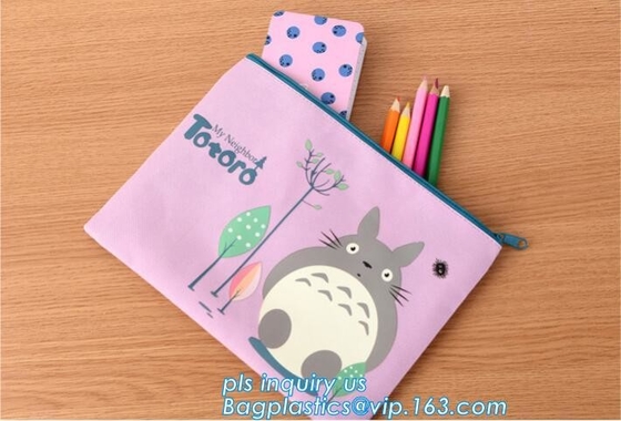 Bolsos cosméticos de la caja del filtro de Pen Pencil Case Stationery Pouch de la lona, caja de lápiz de gran capacidad de la cremallera de los estudiantes del Amazonas