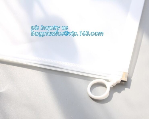 Bolso del resbalador k del PVC para los efectos de escritorio, fichero, niños de la escuela, bolso de empaquetado de la cremallera de los efectos de escritorio con el resbalador, suspensión plástica del PVC