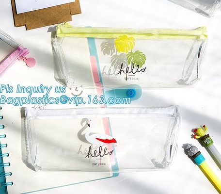 Bolso amistoso de la cremallera del cilindro del silicón de Eco, banda de libro de la PU con la banda elástica, bolso del pecil del estudiante, Zipp con clip multiusos
