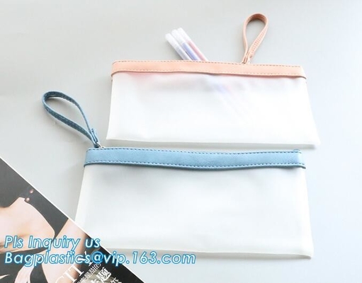 bolso del lápiz de la cremallera de la promoción, prenda impermeable y estudiantes triangulares del bolso del lápiz del silicón del bolso del lápiz del shockpfoof