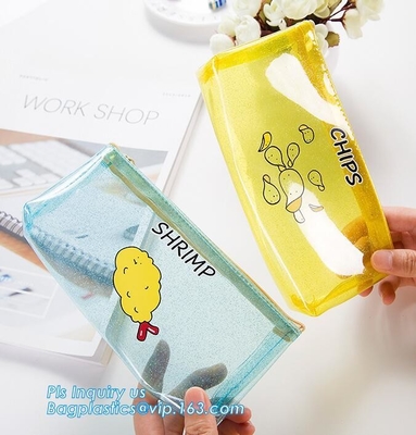 bolso del lápiz de la cremallera de la promoción, prenda impermeable y estudiantes triangulares del bolso del lápiz del silicón del bolso del lápiz del shockpfoof