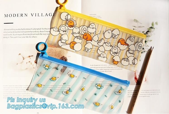 Ropa que empaqueta el bolso helado adecuado del PVC/EVA Vinyl Slider Top Zipper para el traje de baño, resbalador del pvc del bolso de la cremallera del artículo de tocador del vinilo