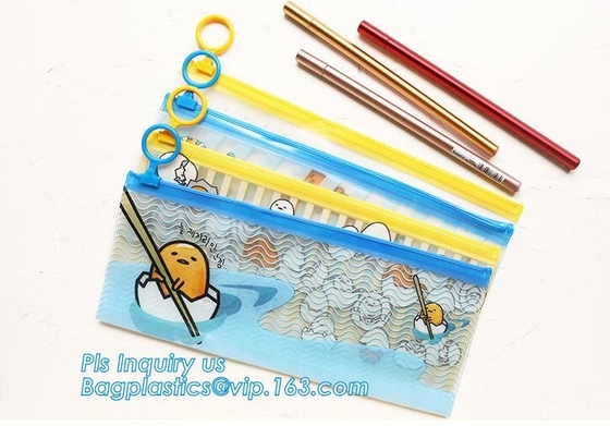 bolso claro del pvc k del vinilo de la bolsa del pvc de la cremallera del resbalador, las bolsas de plástico cosméticas a prueba de agua de la cremallera del resbalador del vinilo PVC/EVA