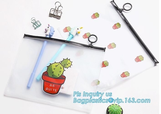 Bolso transparente de la cerradura de la cremallera del resbalador del PVC del vinilo claro de encargo directo de la venta, bolso plástico del documento de diverso tamaño, odorl no tóxico
