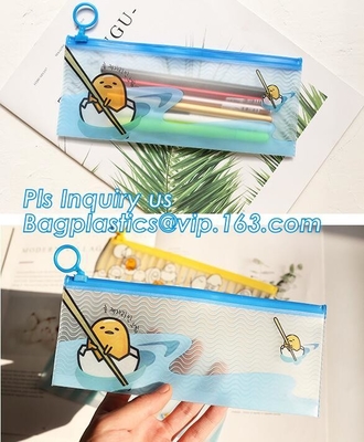 Bolso transparente de la cerradura de la cremallera del resbalador del PVC del vinilo claro de encargo directo de la venta, bolso plástico del documento de diverso tamaño, odorl no tóxico