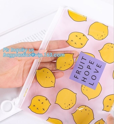 la bolsa de plástico de empaquetado de la cerradura de la cremallera de la diapositiva del boutique del bolso del paño con el resbalador, la bolsa de plástico de la cerradura de la cremallera de la diapositiva, PVC del CLARO SOLDÓ VAGOS en caliente