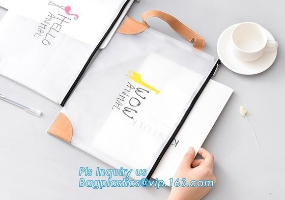 Bolso de lazo claro del vinilo, caja de lápiz impresa de encargo plástica, caja de lápiz del silicón DIY para el regalo, plas de goma del poliéster