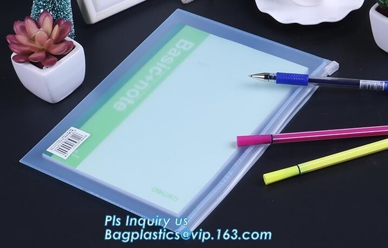 portatraje impermeable de la cremallera del plástico transparente de vinilo, bolso plástico claro de la cremallera de la malla del vinilo a3/a4/del pvc a5, cuidado personal P