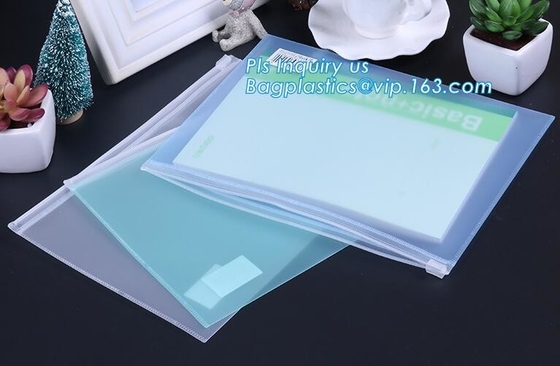 bolso de impermeabilización del documento del PVC del fichero del bolso de la malla del bolso transparente plástico de la cremallera, pvc transparente del bolso del fichero de la cremallera de A4 A5 A6 yo