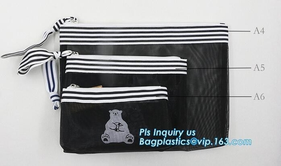 Bolso de la carpeta de archivos de la cremallera del PVC Mesh File Bag With Closure, bolso plástico caliente promocional del documento del fichero del PVC con la cremallera cerrarme