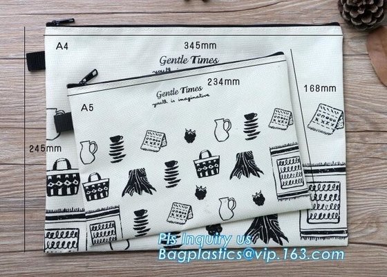 Bolso cosmético de la pluma de la caja de lápiz de las fuentes de escuela del material de los efectos de escritorio del bolso de la caja de lápiz, bolso del lápiz de la lona de la cremallera para los estudiantes