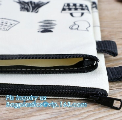 Bolso cosmético de la pluma de la caja de lápiz de las fuentes de escuela del material de los efectos de escritorio del bolso de la caja de lápiz, bolso del lápiz de la lona de la cremallera para los estudiantes