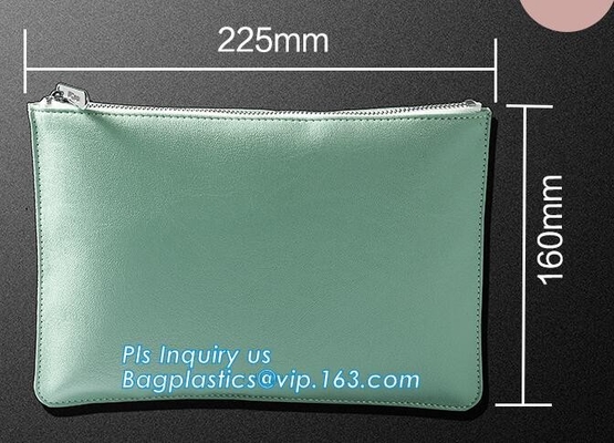 Bolso de cuero modificado para requisitos particulares de los efectos de escritorio de la capacidad grande de la PU de la calidad para la bolsa de la pluma, glit bling de la moda de los efectos de escritorio portátiles de la oficina