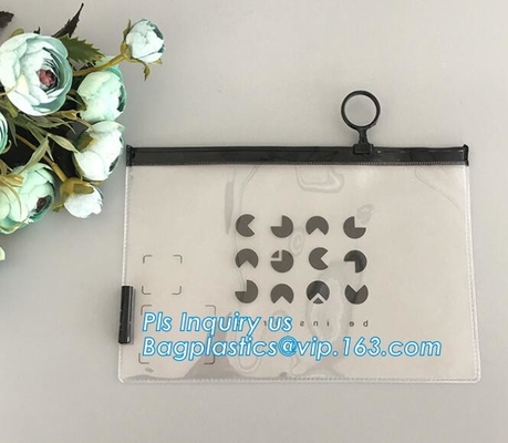carpeta plástica del bolso a5 del documento de la cremallera de la malla a4 para la oficina, el fichero caliente promocional de la malla del PVC y el bolso del documento con la cerradura de la cremallera