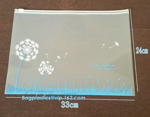 Impresión bolsos de empaquetado del traje de baño claro plástico de la cremallera del resbalador del PVC/de EVA, cremallera de nylon que empaqueta el resbalador impreso de encargo Und