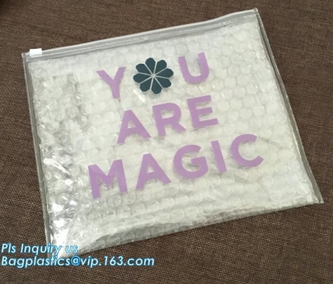 bolso plástico claro impreso coloful de la cremallera de la ejecución del gancho del resbalador del pvc del diseño único, bolso de la cremallera del resbalador con el logotipo de encargo