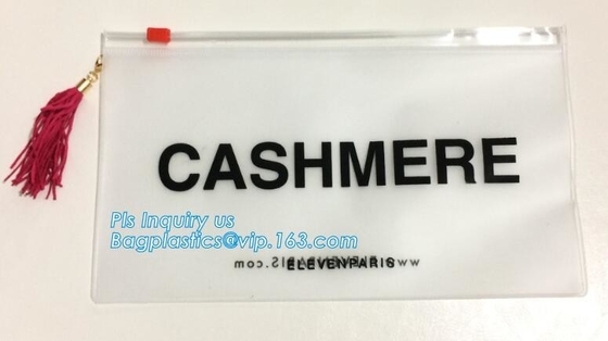 bolso impreso de la cremallera del resbalador/bolso que embala plástico de la cerradura transparente de la cremallera para el fichero, ropa, bufanda/la bolsa de plástico, pvc de la cremallera del resbalador