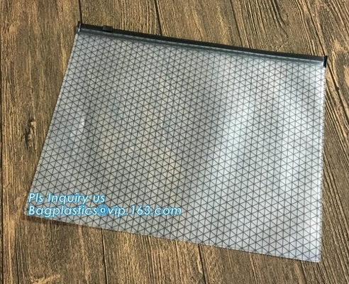 bolso impreso de la cremallera del resbalador/bolso que embala plástico de la cerradura transparente de la cremallera para el fichero, ropa, bufanda/la bolsa de plástico, pvc de la cremallera del resbalador