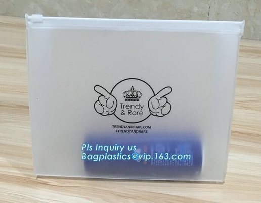 la bolsa de plástico mate plana de la cremallera respetuosa del medio ambiente del resbalador para el documento o el traje de baño, ropa de la hoja de plata de la cremallera del bolso de la cremallera del resbalador