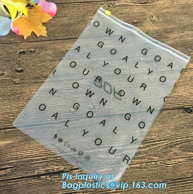 Bolso de empaquetado de la cremallera del resbalador de la bolsa de la carpeta del PVC del bolso de la pluma cosmética clara plástica del lápiz, bolso del resbalador de la cremallera del ldpe del uso del almacenamiento