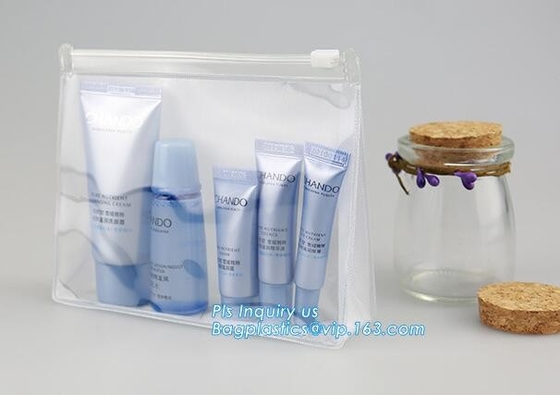 La cerradura de la cremallera heló el bolso que embalaba del resbalador de la cremallera plástica del PVC para la ropa interior/la ropa/el cosmético, cosmético de encargo del regalo del resbalador