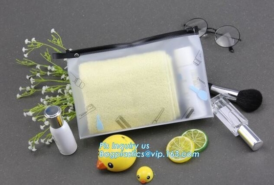 La cerradura de la cremallera heló el bolso que embalaba del resbalador de la cremallera plástica del PVC para la ropa interior/la ropa/el cosmético, cosmético de encargo del regalo del resbalador