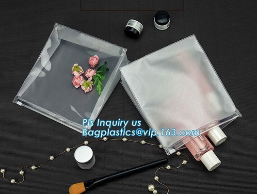 los bolsos de k para el bolso automático de la cremallera del resbalador del soplo cosmético, bolso de la cremallera del resbalador bag/PVC del PVC del bolso del PVC del claro del OEM, componen o