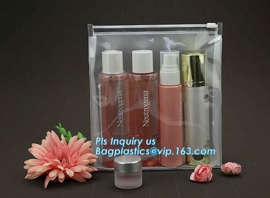 los bolsos de k para el bolso automático de la cremallera del resbalador del soplo cosmético, bolso de la cremallera del resbalador bag/PVC del PVC del bolso del PVC del claro del OEM, componen o