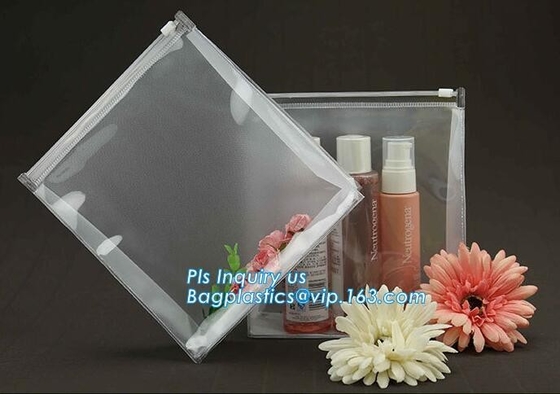 los bolsos de k para el bolso automático de la cremallera del resbalador del soplo cosmético, bolso de la cremallera del resbalador bag/PVC del PVC del bolso del PVC del claro del OEM, componen o