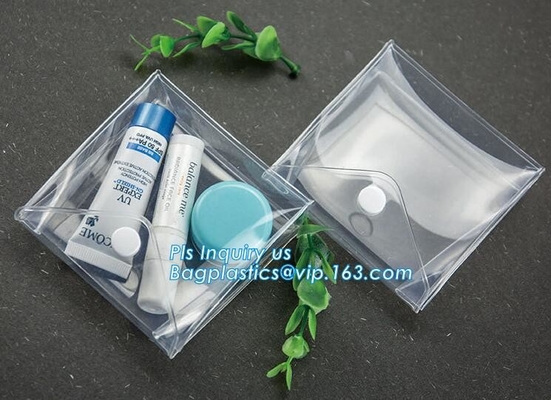 los bolsos de k para el bolso automático de la cremallera del resbalador del soplo cosmético, bolso de la cremallera del resbalador bag/PVC del PVC del bolso del PVC del claro del OEM, componen o