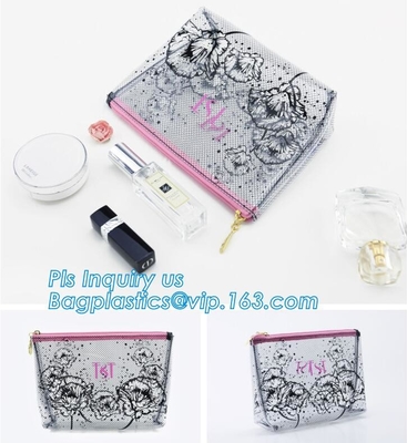 el bolso de la cremallera del pvc de los bolsos de k para el embalaje cosmético, bolso elegante heló el bolso de la cremallera del resbalador para la microfibra, bolso del bikini, plas del pvc