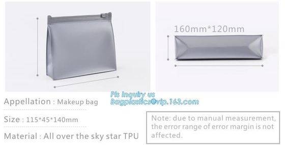 el bolso de empaquetado cosmético del resbalador del bolso del resbalador de la cremallera, compone el bolso cosmético promocional del resbalador del bolso del bolso, bolsa Eva lechuga romana del artículo de tocador