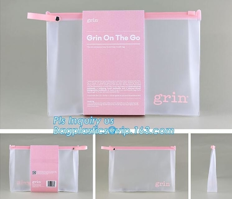 bolso plástico transparente de la cremallera del resbalador de los efectos de escritorio del estudiante, la bolsa de plástico plana de la cremallera respetuosa del medio ambiente del resbalador para el documento o interruptor