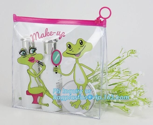 la bolsa de plástico del pvc de la cremallera del resbalador del lápiz que embala, bolso que viaja del estudiante/de EVA de los niños, buena calidad de la bolsa cosmética con el zippe