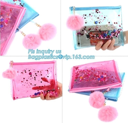 El bolso cosmético de la cremallera/compone/artículo de tocador/Washbag, poliéster compone el bolso cosmético del viaje del bolso del lavado con la cremallera de dos resbaladores
